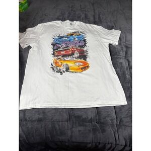Fast and Furious Movie Cars T-Shirt Jerzees Classics White XL‎ Mens